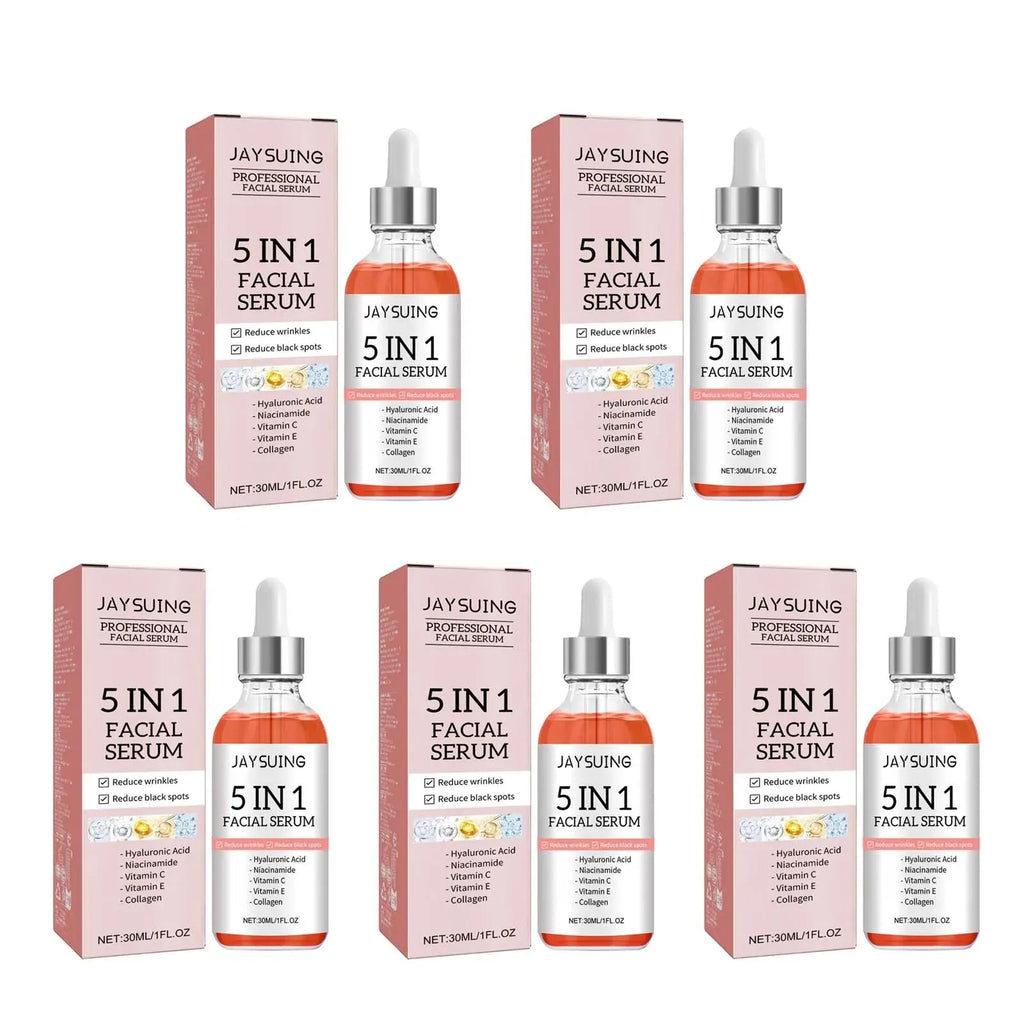 Jaysuing 5-in-1 Hydrating Vitamin C Serum | Jaysuing Hyaluronic Acid Collagen Brightening Serum | Jaysuing Pore Refining Face Serum 5-in-1 | Vitamin C + HA + Collagen Daily Face Serum | Brightening &amp; Pore Minimizing 5-in-1 Serum | Hydrating Collagen Boost Vitamin C Serum | Skin Brightening Hyaluronic Acid Serum Jaysuing | All-in-One Face Serum: Hydrate, Brighten, Firm, Refine | Lightweight Vitamin C HA Serum for Pore Control | Multi-Action 5-in-1 Face Serum by Jaysuing.