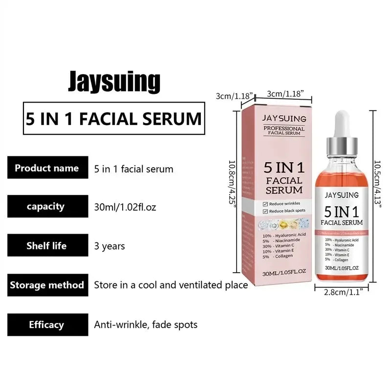 Jaysuing 5-in-1 HA + Vitamin C Face Serum