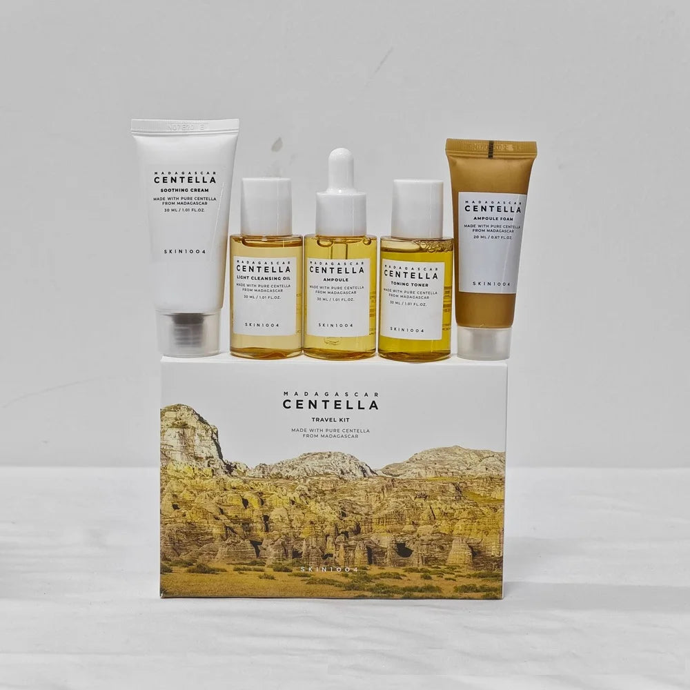 SKIN1004 Centella Skincare Set – Cleanser, Toner, Essence, Cream, Sun Care