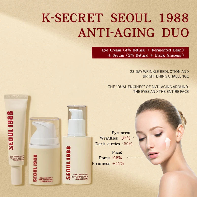 
Seoul 1988 Retinal Liposome Eye Cream | Seoul 1988 Retinal Liposome Serum | Seoul 1988 Anti-Aging Duo | Seoul 1988 Retinal + Black Ginseng Set | Seoul 1988 Retinal Eye Cream | Seoul 1988 Retinal Serum | Seoul 1988 Black Ginseng Anti-Aging Set | Seoul 1988 Retinal Liposome Set | Seoul 1988 Anti-Aging Serum | Seoul 1988 Anti-Aging Eye Cream